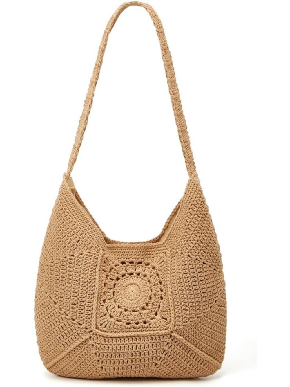 Large Woven Straw Beach Tote Bag - Casual Summer Bucket Handbag for Travel